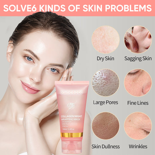 Amococo Collagen Night Wrapping Mask — Firm, Hydrate & Renew While You Sleep